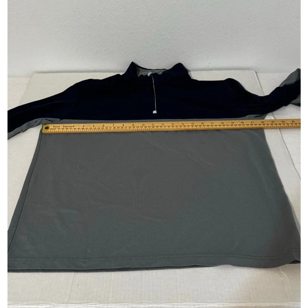 Polo Golf Ralph Lauren Quarter Zip Pullover Long Sleeve Top Navy Gray Mens Large